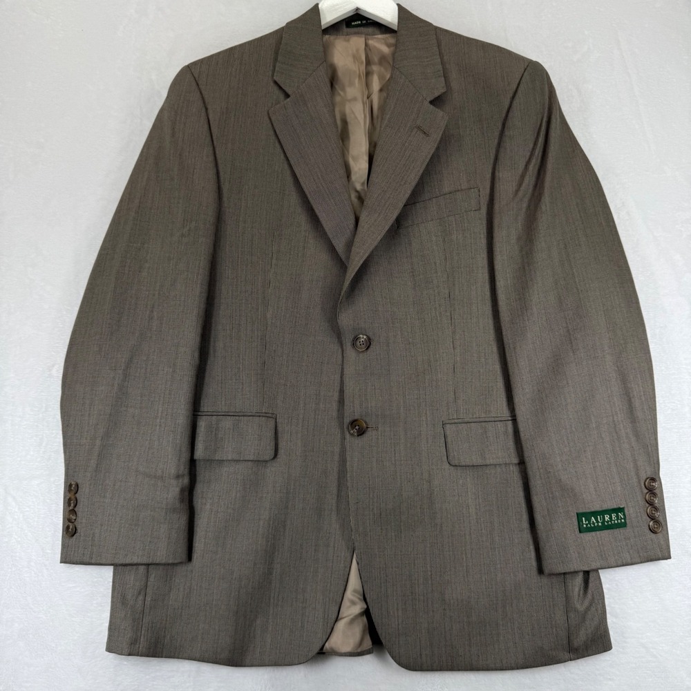 Lauren Ralph Lauren Mens 38R Brown Wool Blazer Sport Coat Made in Canada 38 R
